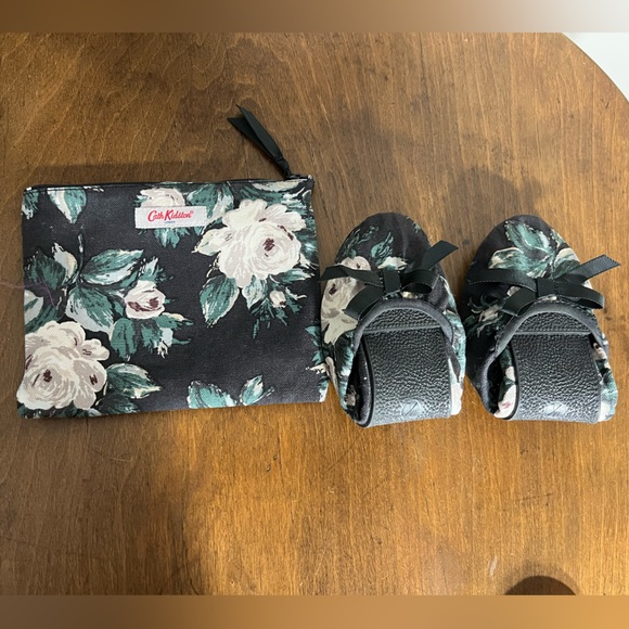 Cath Kidston Floral Foldaway Travel Ballet Flats Size M/L - Picture 1 of 6